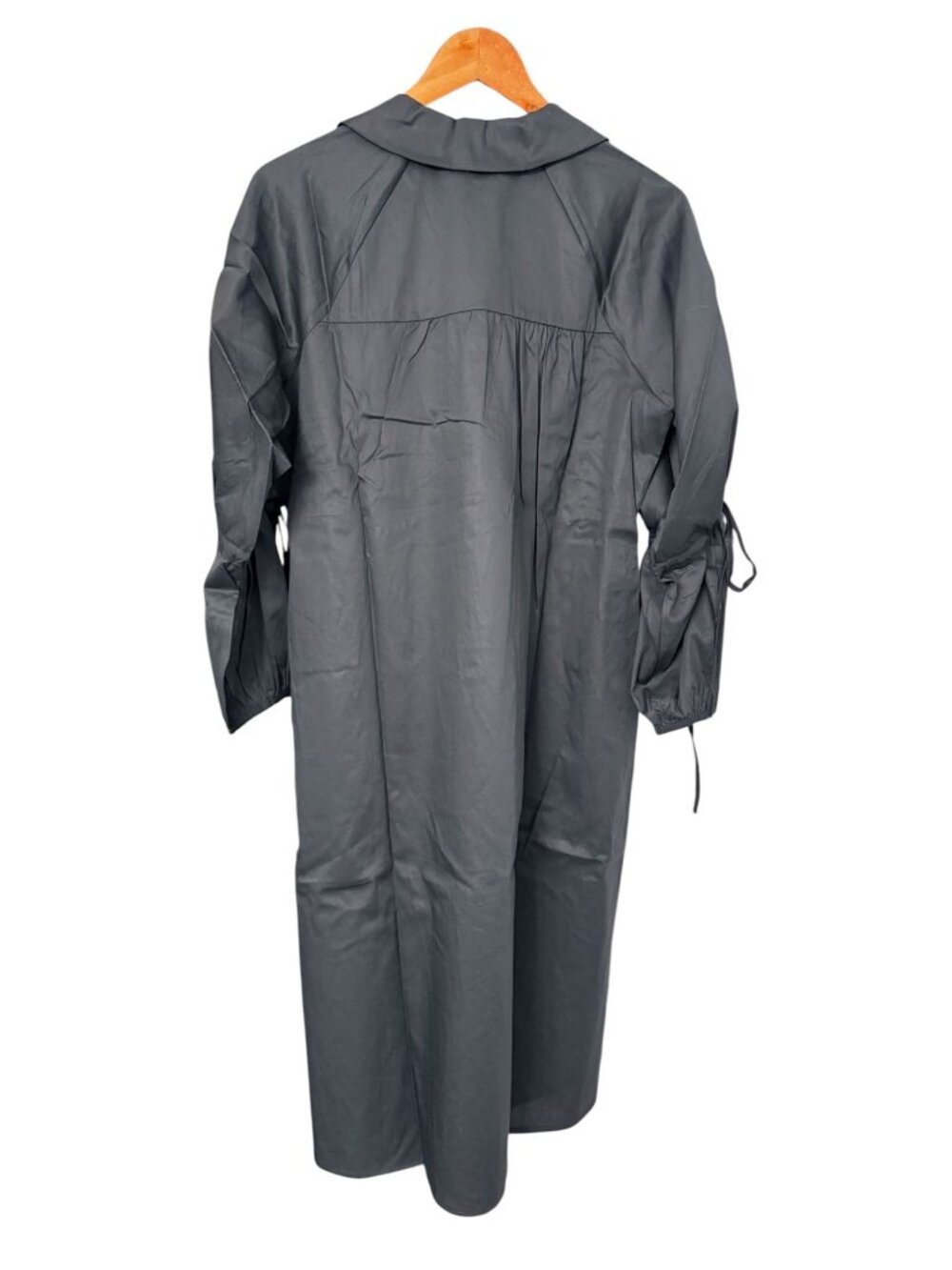 NWT Anthropologie Harshman Tara Black Cotton Midi Dress Lagenlook Versatile Med. - Picture 10 of 11